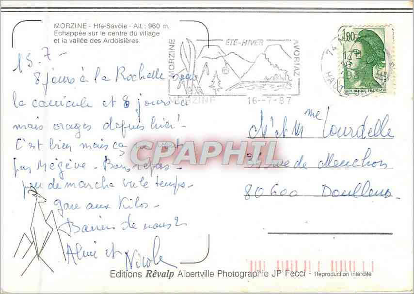 CPM Morzine Hte Savoie Echappee sur le centre du Village et la Valle des Ardoisteres  — Rückseite