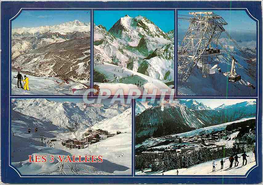 Les 3 Vallées — domaine skiable — éditeur CPAPHIL, n° de série non visible