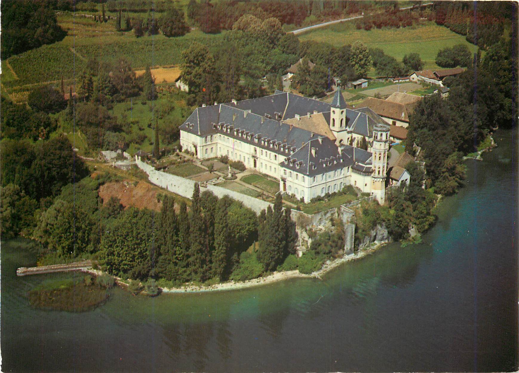 CPM L'Abbaye d'Hautecombe (Savoie) et le lac du Bourget