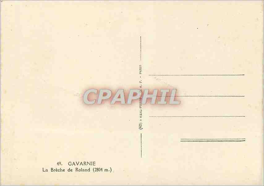 CPM Gavarnie La Breche de Roland (2804 m) — Verso