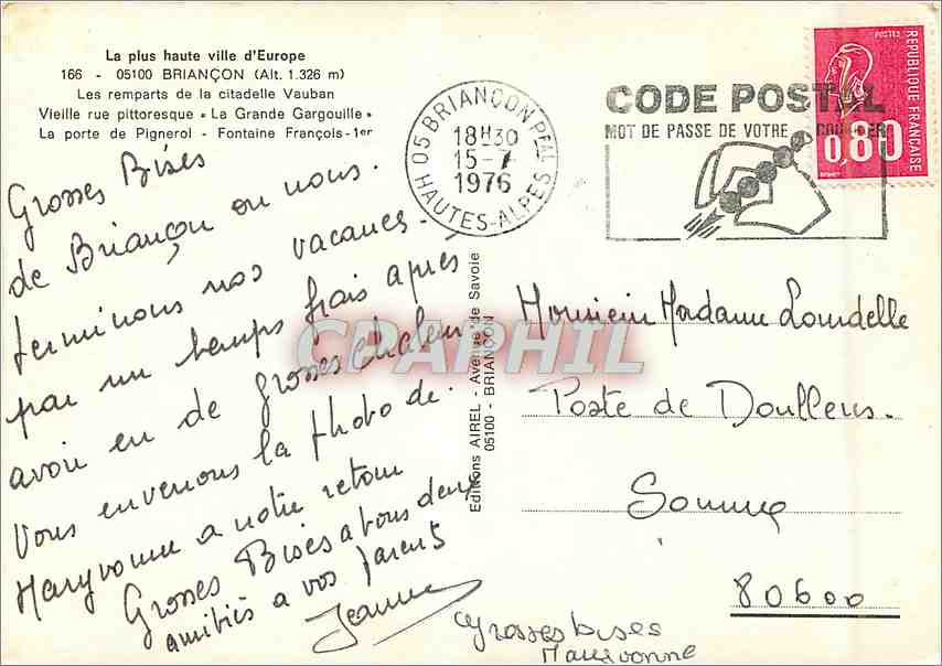 Briannon — Souvenir de Briançon — Éditions Airel — Reverso