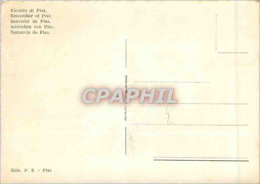 CPM Ricordo di Pisa Saouvenir — Rückseite