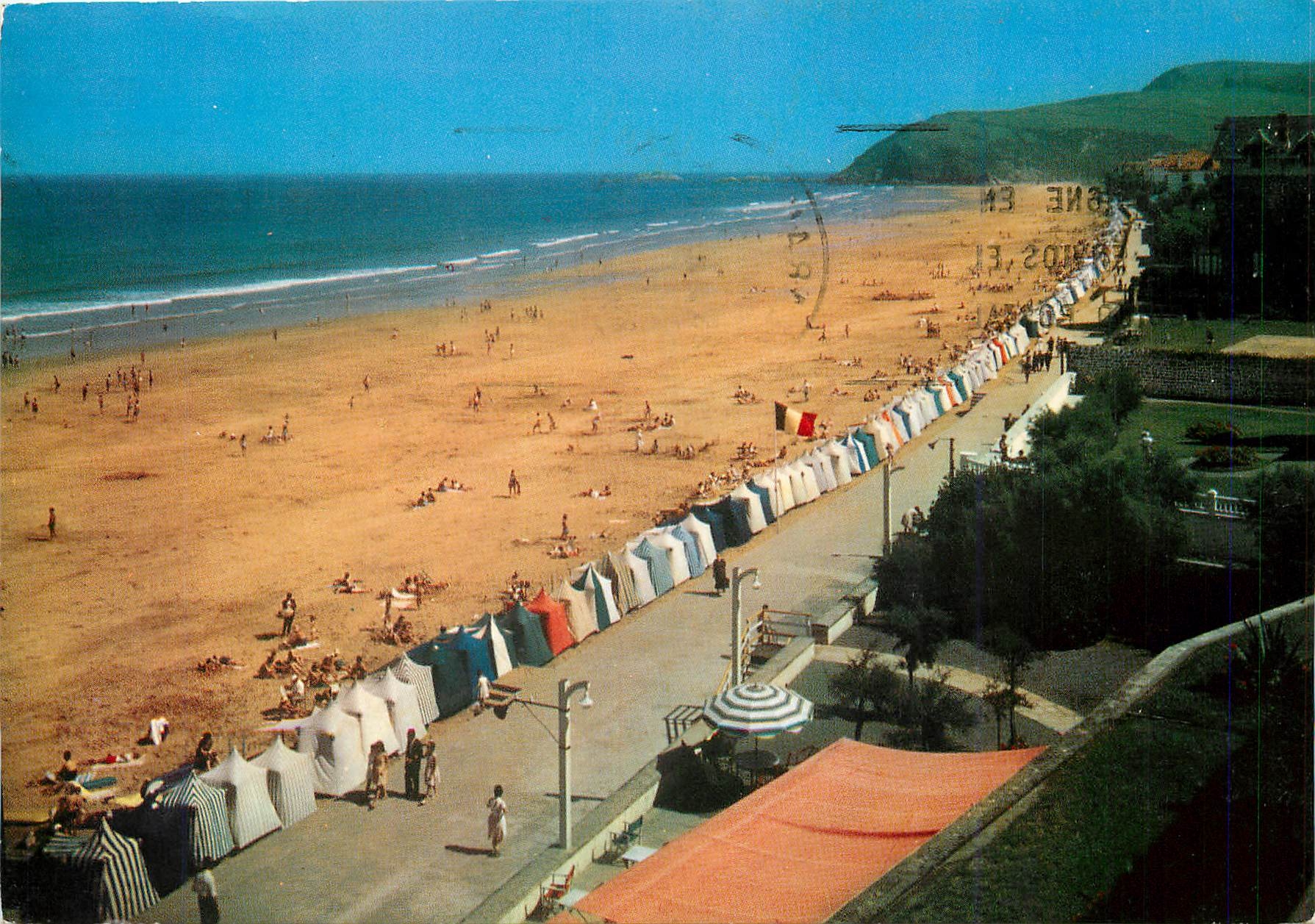 CPM Zarauz (Guipuscoa) La plage vue du Gand Hotel