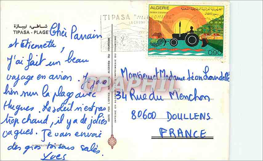 CPM Tipasa Plage — Rückseite