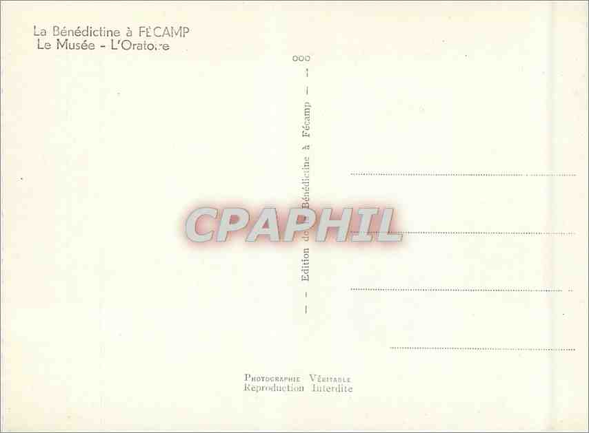 CPM La Benedictine a Fecamp le Musee l'Oratoire — Rückseite