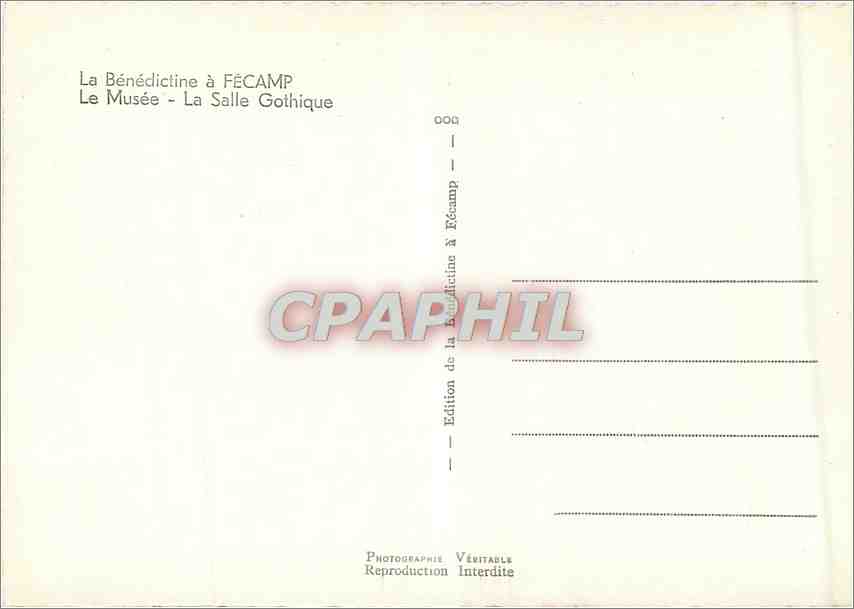CPM La Benedictine a Fecamp le Musee La Salle Gothique — Rückseite