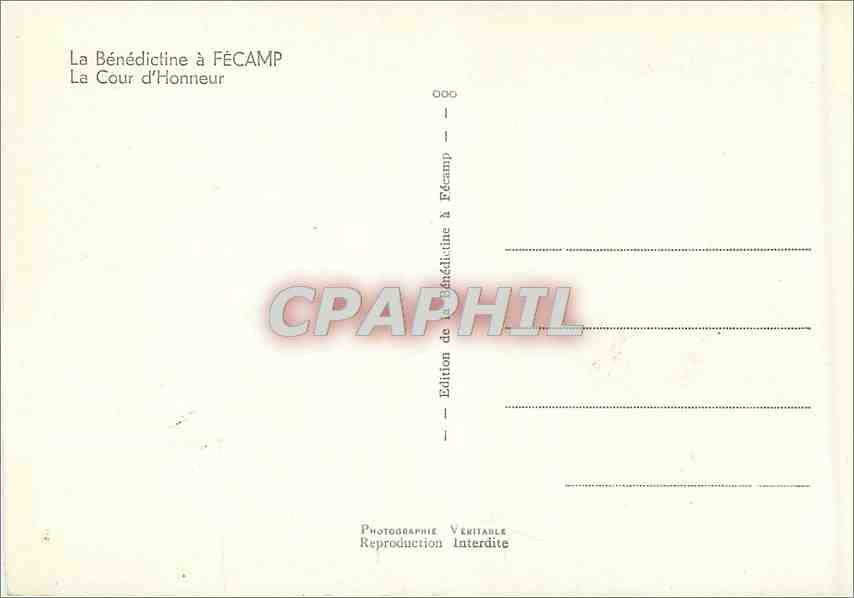 CPM La Benedictine a Fecamp La Cour d'Honneur — Rückseite