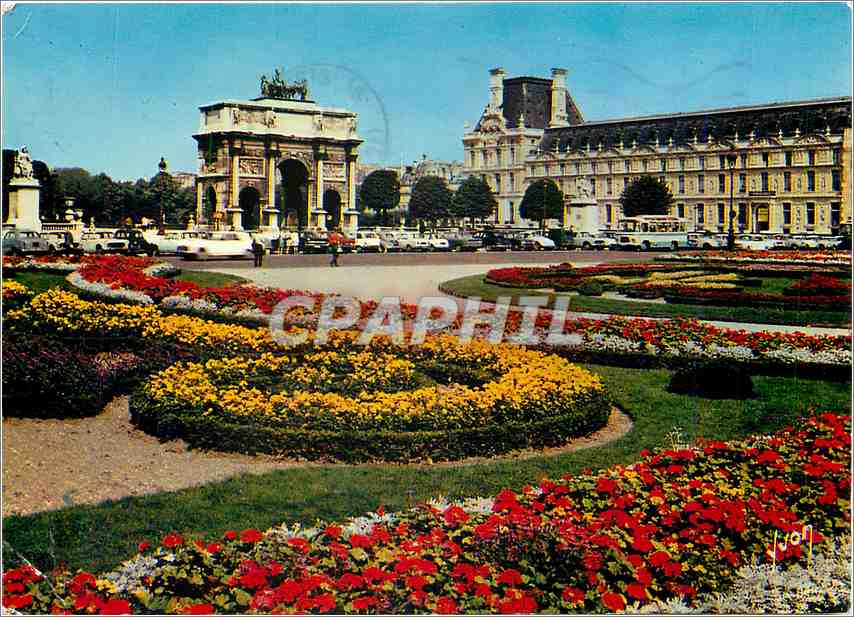 CPM Paris Jardin des Tuilleries et l'Arc de Triomphe du Carrousel