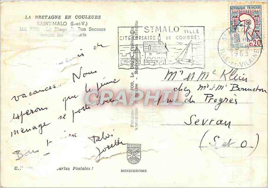 CPM La Bretagne en Couleurs Saint Malo (I et V) Bon secours — Back