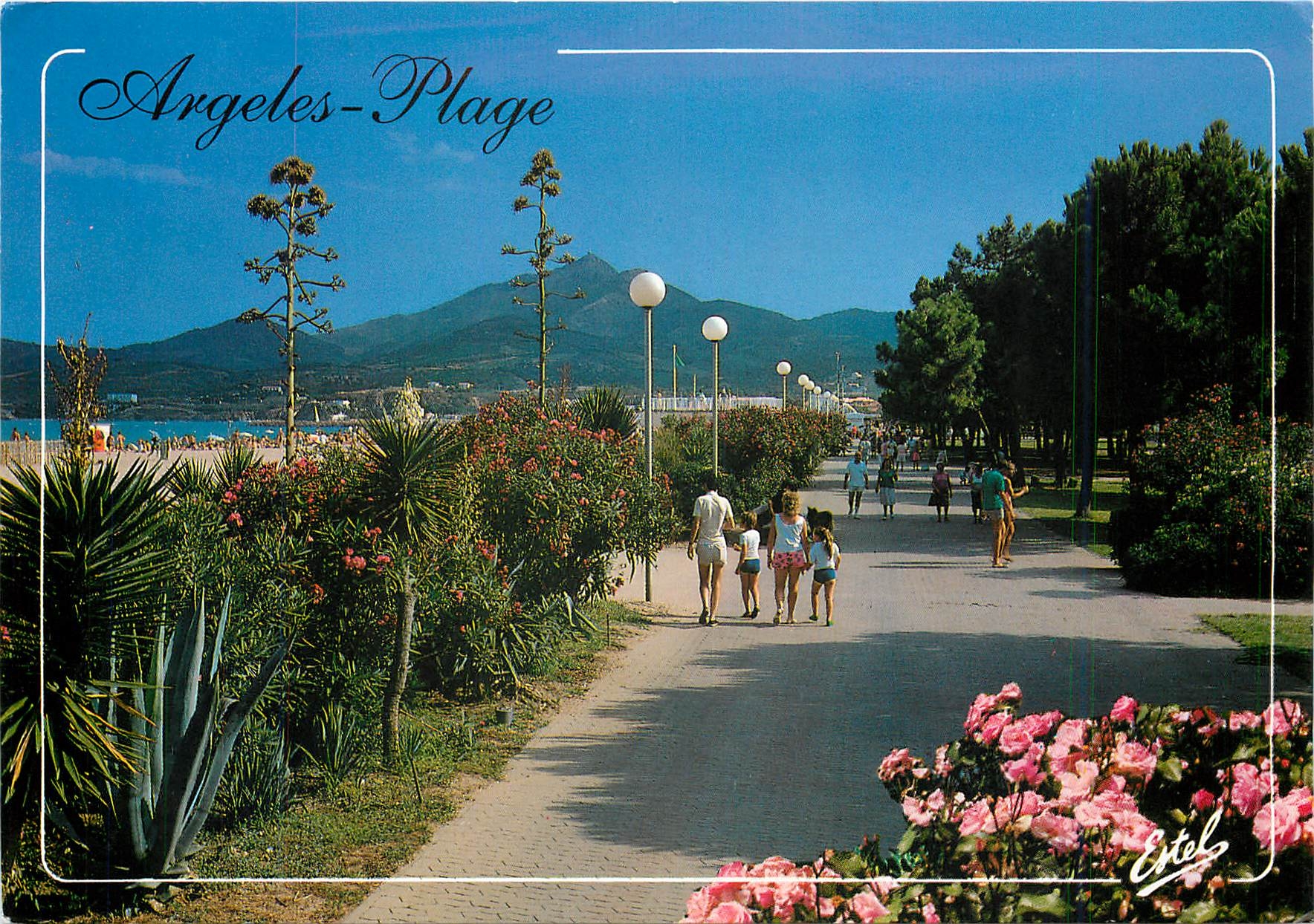 CPM La Cote Vermelle Argeles Plage (Pyrenees Orientales) la promenade le Long de la plage
