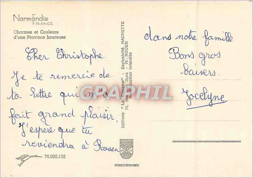 CPM Normandie Charmes et couleurs d'une Province heureuse — Rückseite