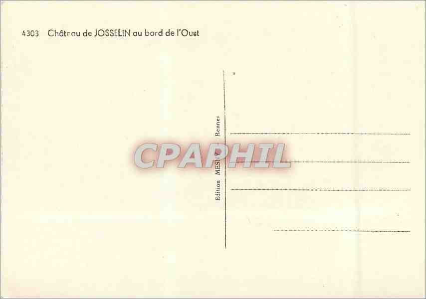 CPM Chateau de Josselin au bord de l'Ouest — Rückseite