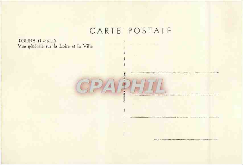 CPM Tours (I et V) Vue generale sur la Loire et la Ville — Rückseite
