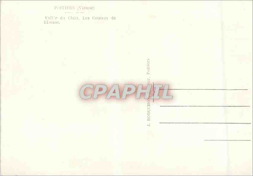 CPM Poitiers (Vienne) Ville de Clain les coteaux de Glossac — Rückseite