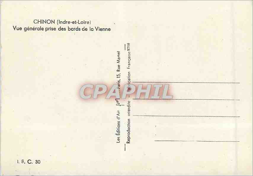 CPM Chinon (Indre et Loire) Vue generale prise des bords de la vienne — Rückseite