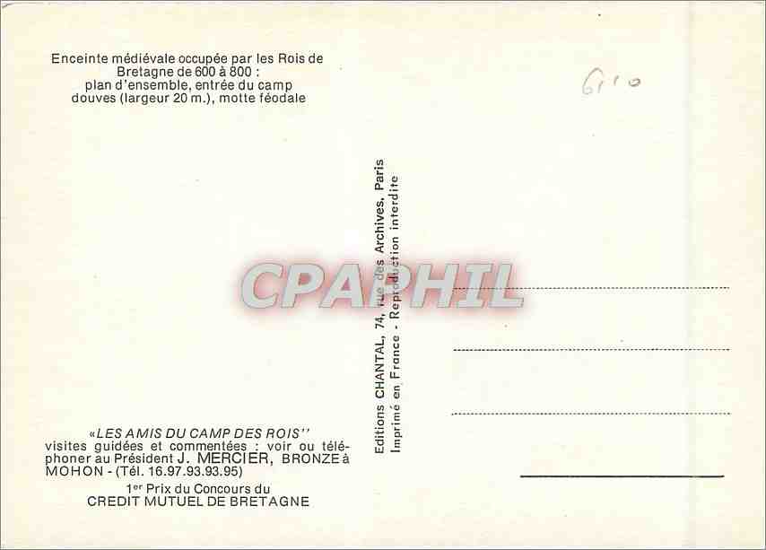 CPM Enceinte mediavale occupee par les Rois de Bretagne de 600 a 800 plan d'ensemble entree du amp d — Rückseite
