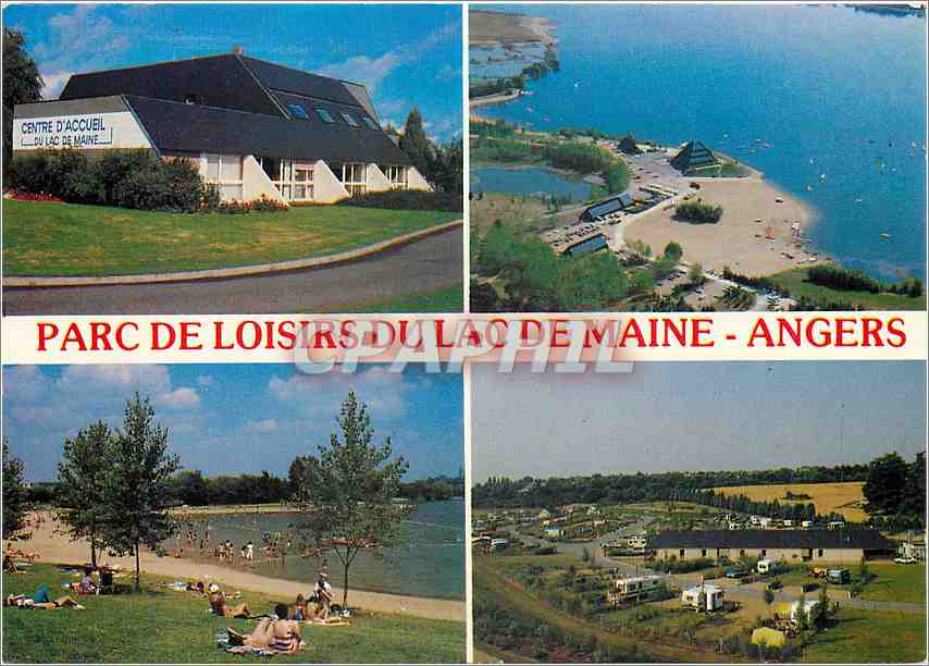 CPM En Anjou Angers (Maine et Loire) Centre d'accueil centre nautique la plage le camping