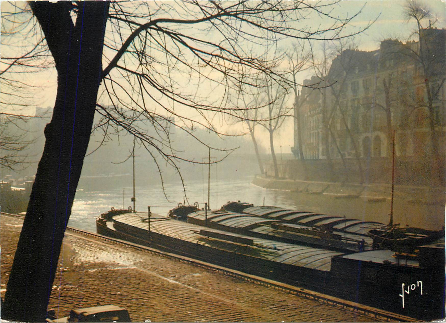 CPM Couleurs et Lumiere de France Paris les bords de la seine et l'ile Saint Louis le Quai d'Anjou e