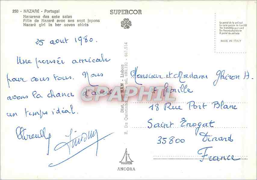 CPM Nazare Portugal Fille de Nazare avec ses sept jupons — Rückseite