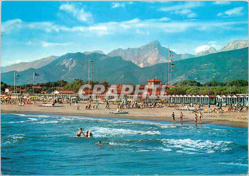 CPM Forte dei Marmi Plage avec les Alpes Apuane