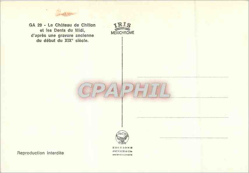 CPM Le Chateau de Chillon et les Dents du Midi d'Apres une gravure ancienne du debut du XIXe s — Rückseite