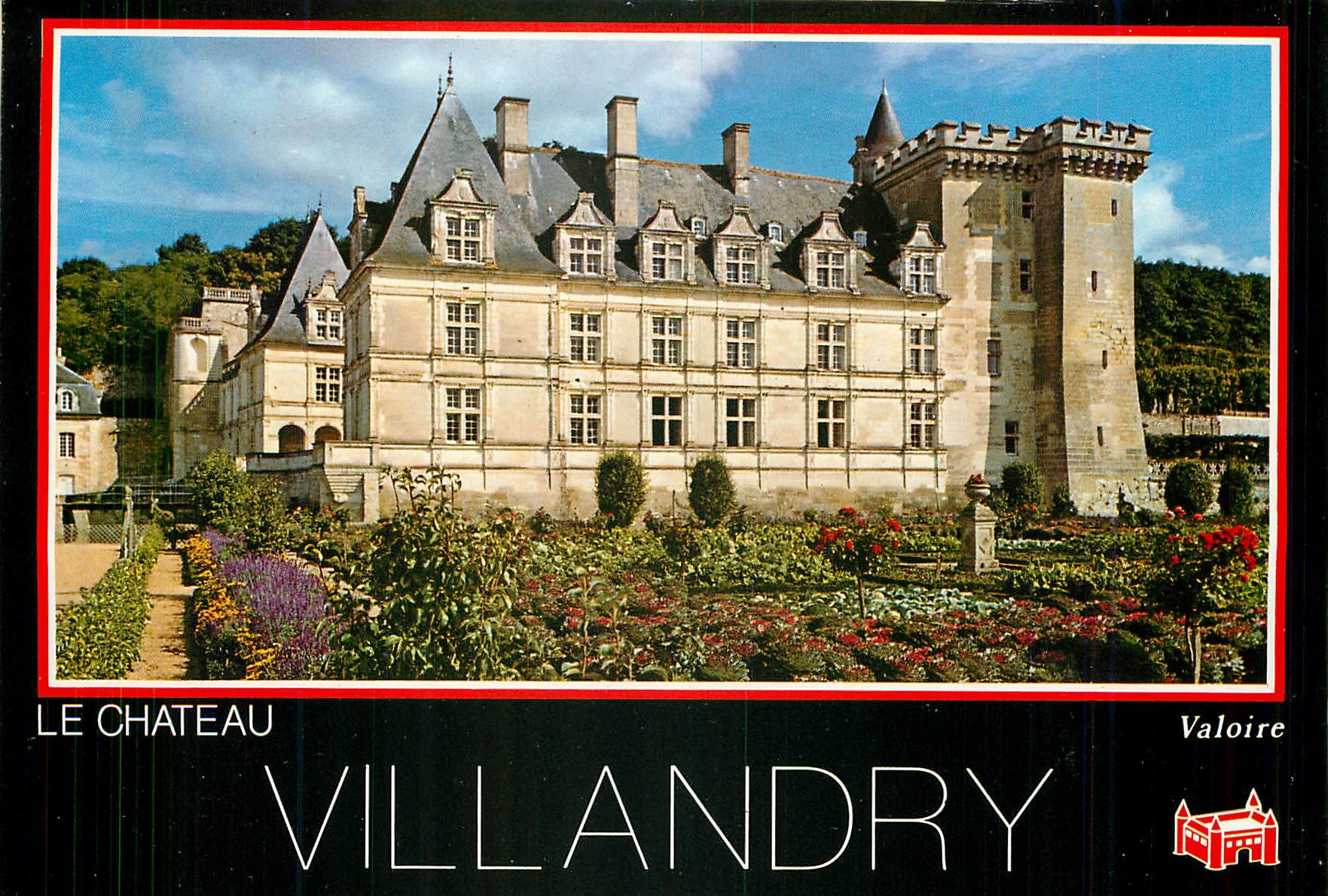 CPM Chateaux de la Loire Villandry (Indre et Loire) Les jardins et le chateau avec son donjon XIVe s