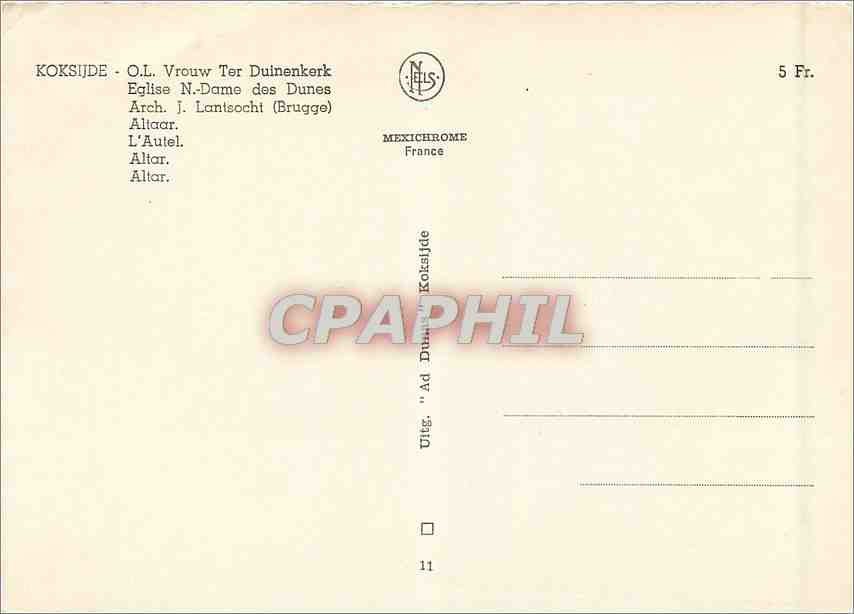 CPM Koksijde Eglise N D des Dunes — Rückseite