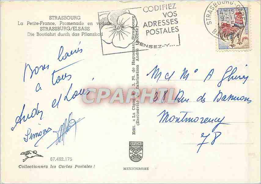 Strasbourg - La Petite-France — Bootsfahrt auf dem Kanal — Édit. La Cigogne, Strasbourg — Rückseite