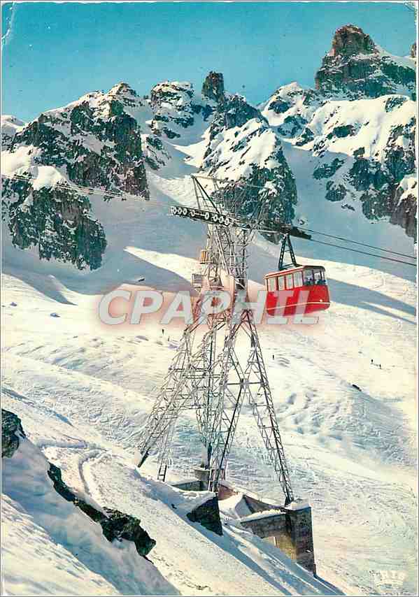 CPM Courchevel (Savoie) (1850 m) le Telepherique la piste de la Saulire et la croix des Verdons