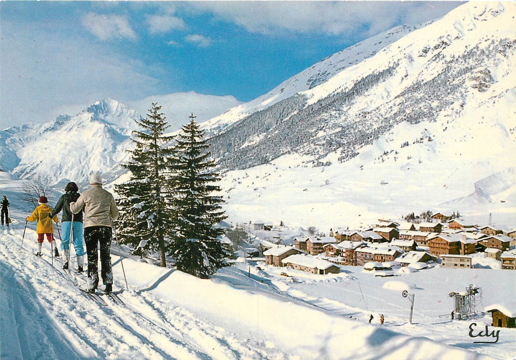CPM En Haute Maurienne (Savoie) Val Cenis 1500 2800 m Pistes de Ski de Fond a Lanslevillard en fond 