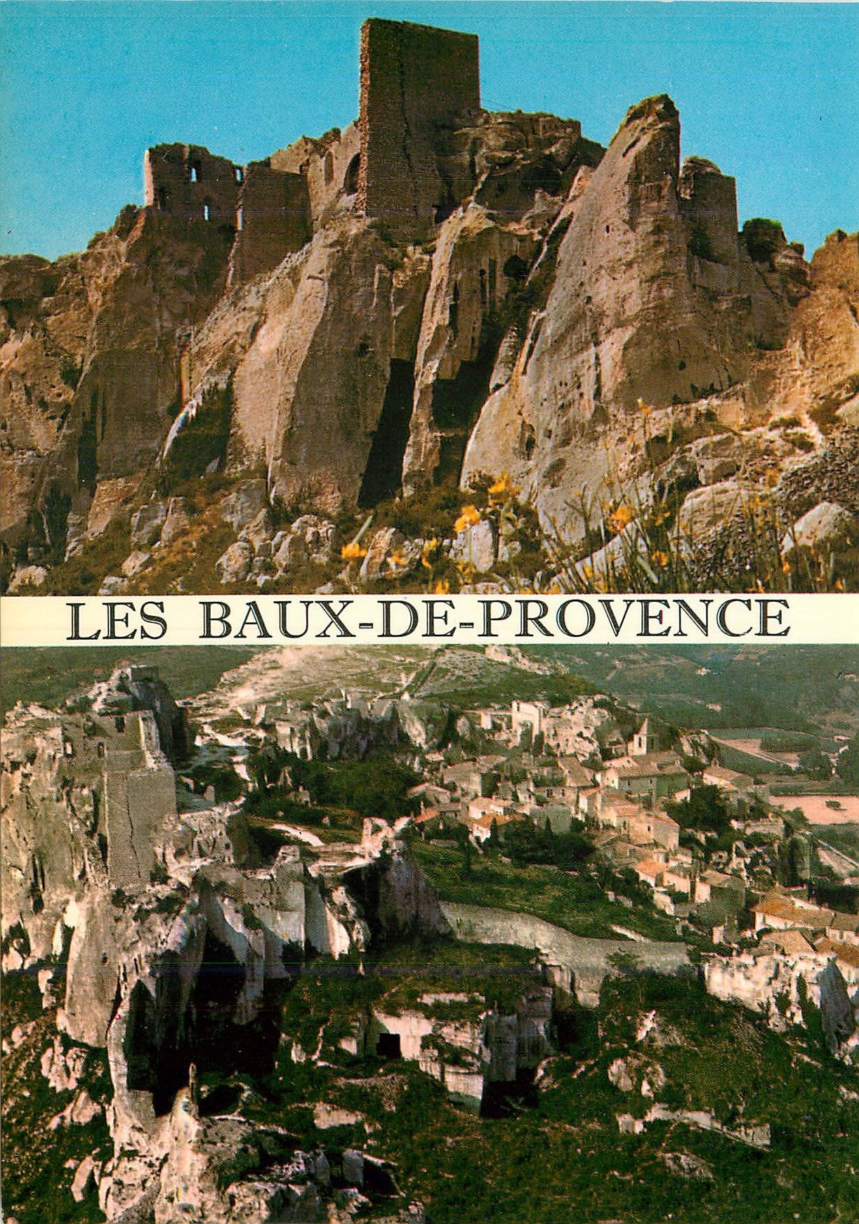 Les Baux-de-Provence — Vue aérienne du château et des ruines — Éditions Lyon-Villeurbanne, n° 10 764