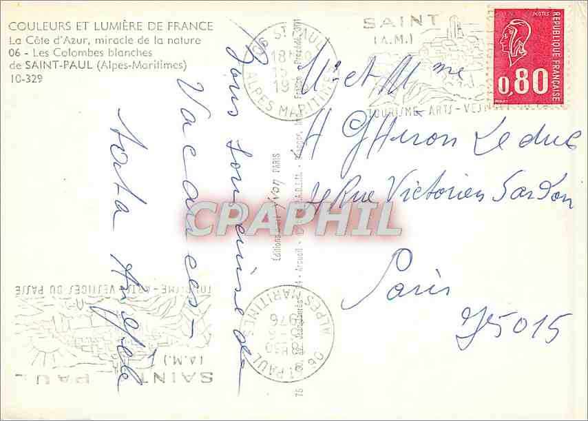 CPM Les Colombes Blanches de Saint Paul (Alpes Maritimes) — Rückseite