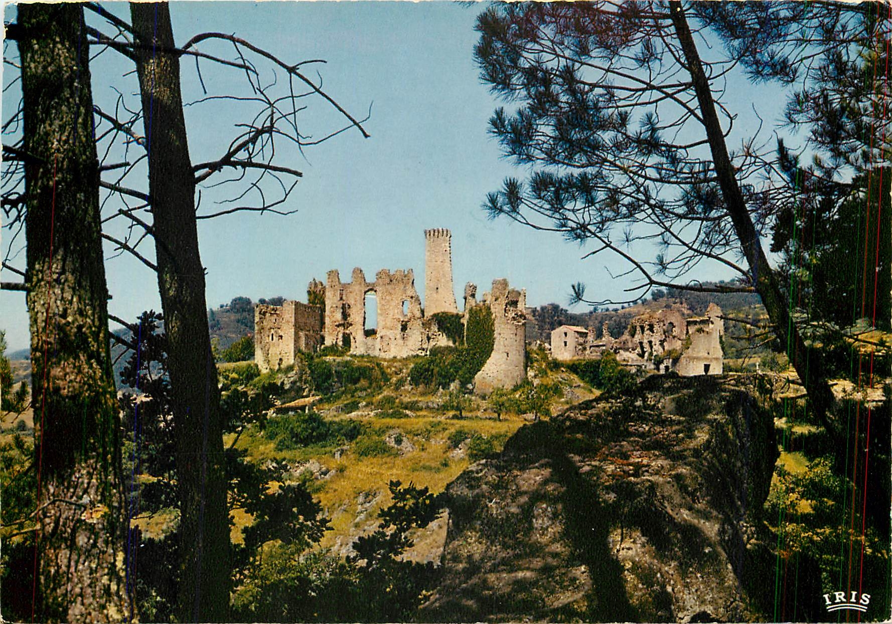 CPM Ardeche Pittoresque Ruines du Chateau de Bouologne XIII etXVe s Geant mediavale du Vivarais du S