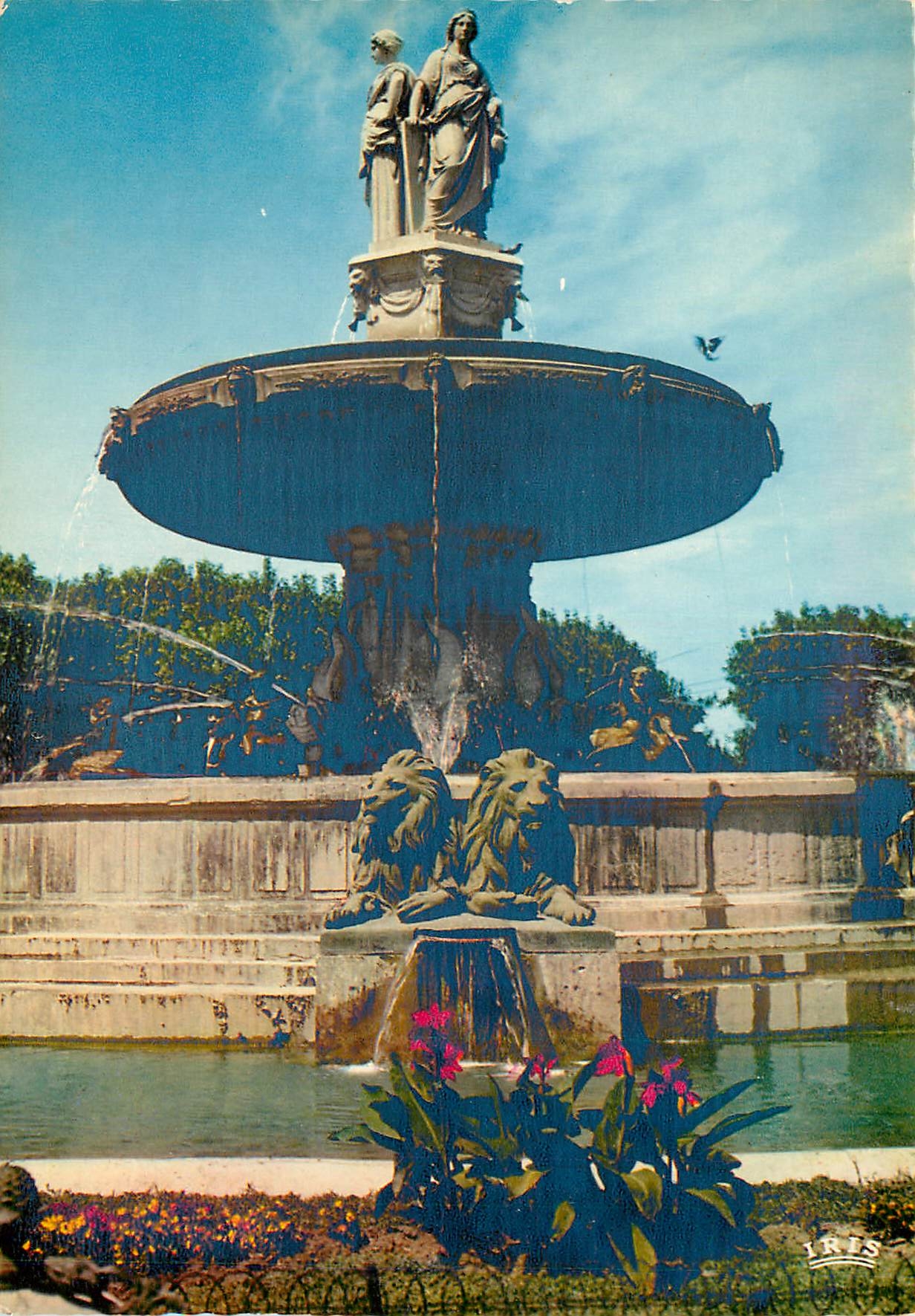 Aix-en-Provence — Détail de la Grande Fontaine (1860) — Éditeur IRIS
