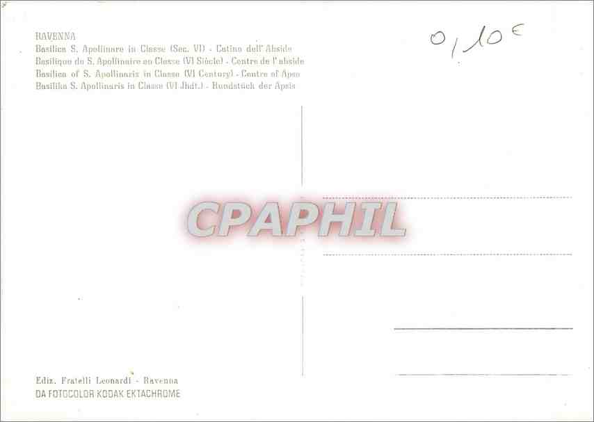 CPM Ravenna Basilique de S Apollinaire au classe (VI s) contre de l'Abside — Rückseite