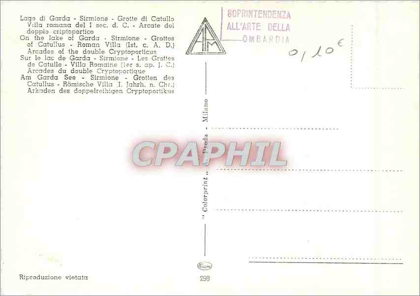 CPM Sur le lac de Garda Sirmoone les Grottes de Catulle — Rückseite