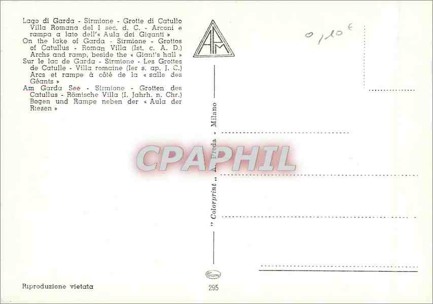 CPM Sur le lac Garda sirmione les Grottes de Catulles — Rückseite