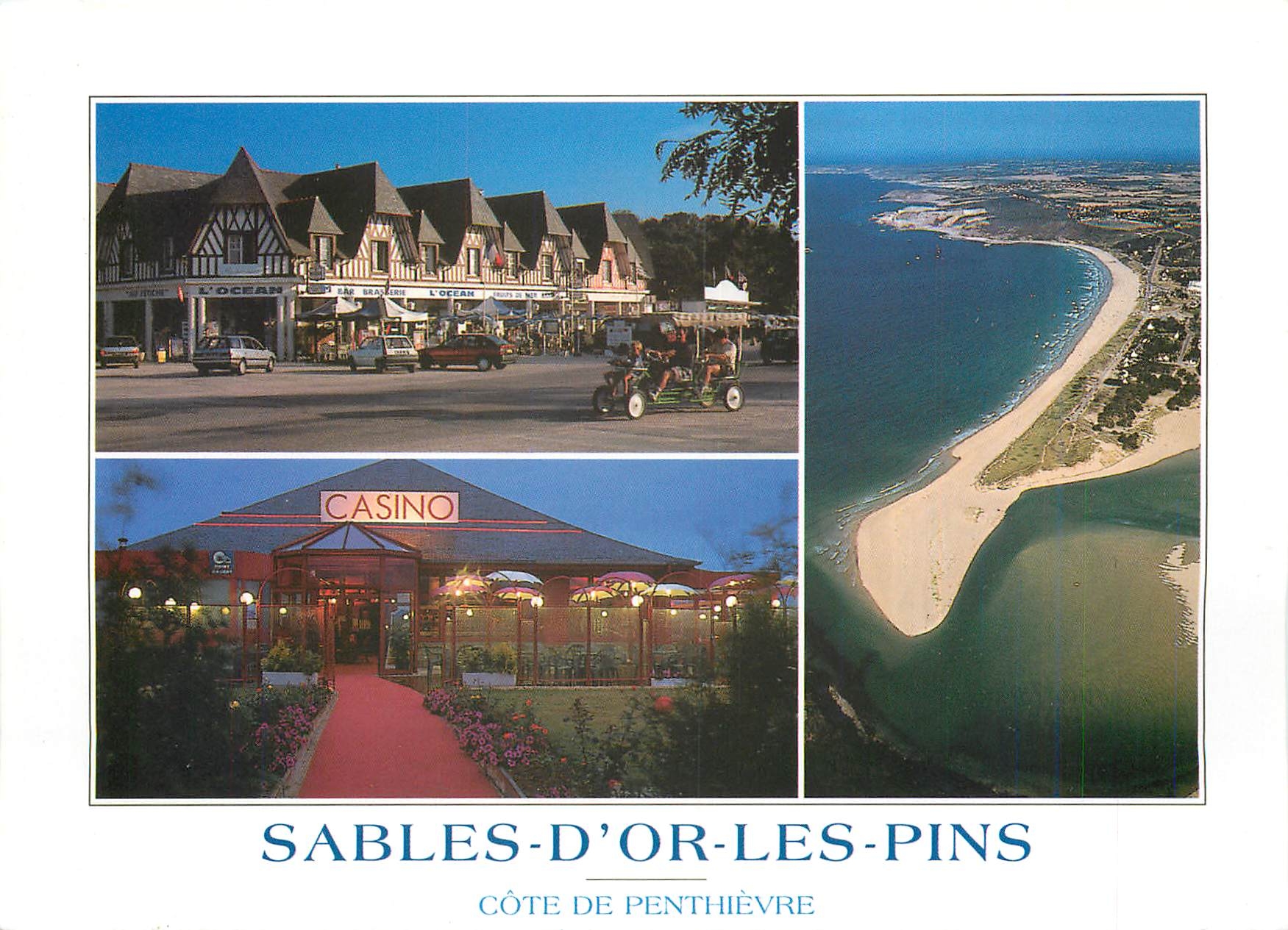 CPM La Cote de Penthievre Sables d'Or les Pins (Cotes d'Armor) Le Casino et les plages