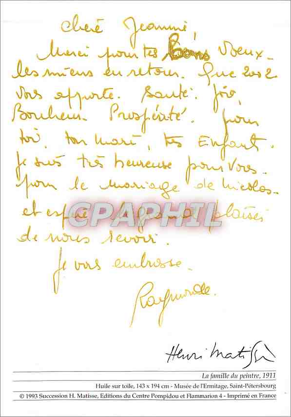 CPM La famille du peintre Matisse — Rückseite