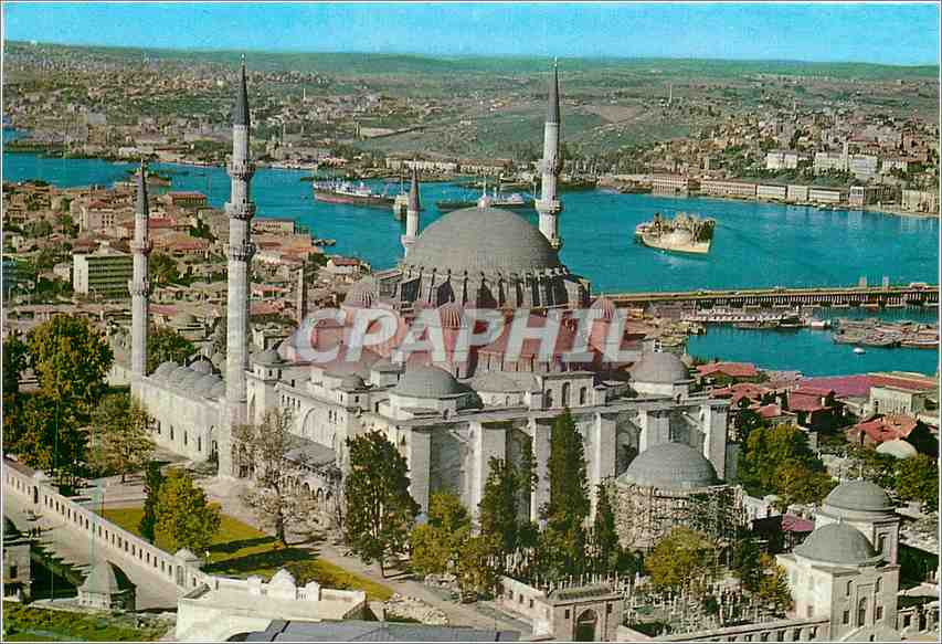 CPM Istanbul Turkiye Le Minaret de Soliman le Magnifique et la Corne d'Or