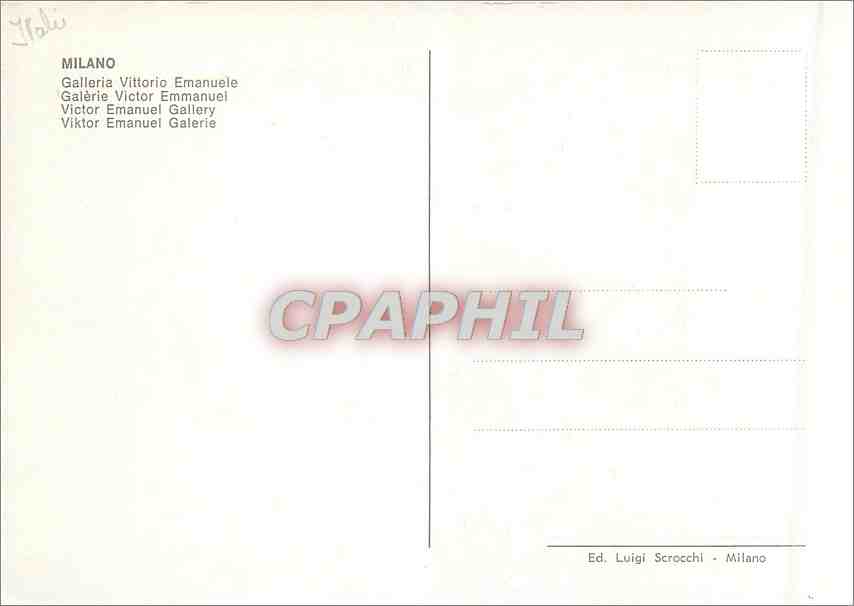 CPM Milano Galerie Victor Emmanuel — Rückseite
