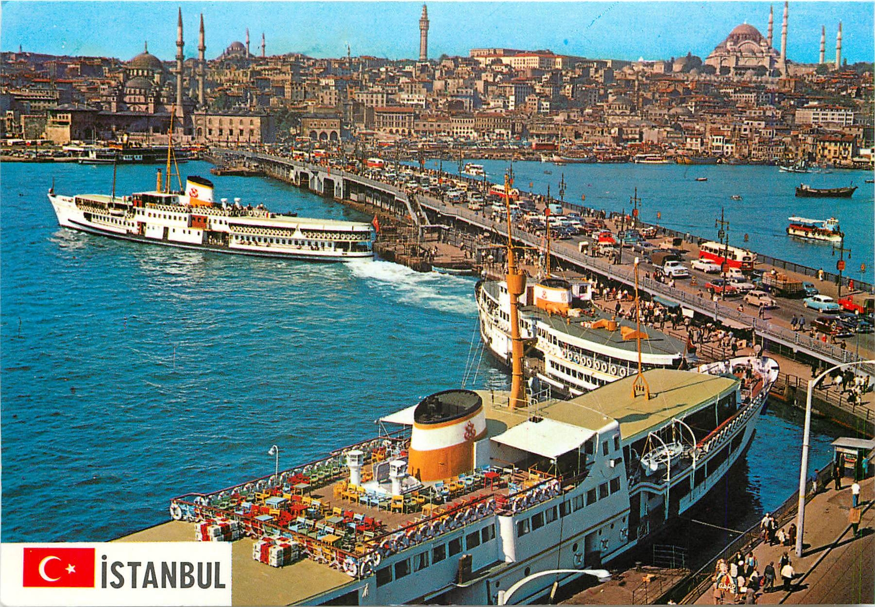 CPM Istanbul Turkiye Le Pont de Galata Nouvelle Mosquee et Suleymaniye