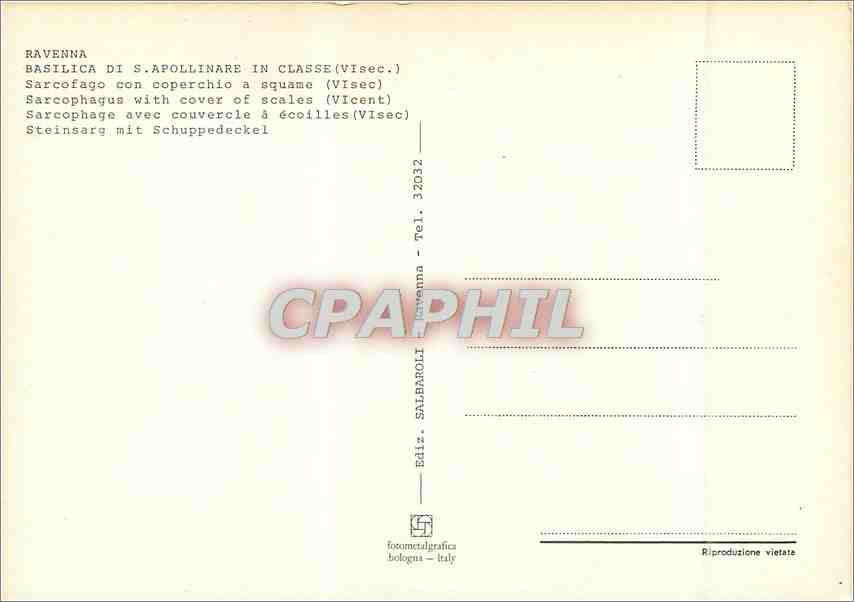 CPM Ravenna Sacrophage avec couvercle a ecoille (Visec) — Back