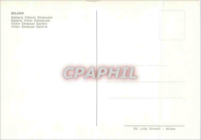 CPM Milano Galerie Victor Emmanuel — Rückseite