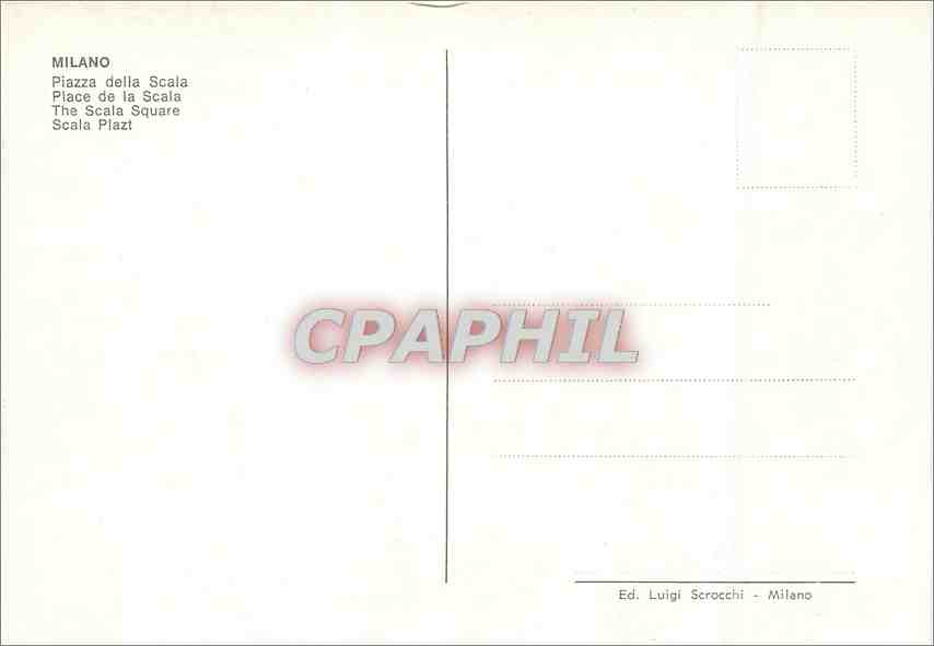 CPM Milano Place de la Scala — Verso