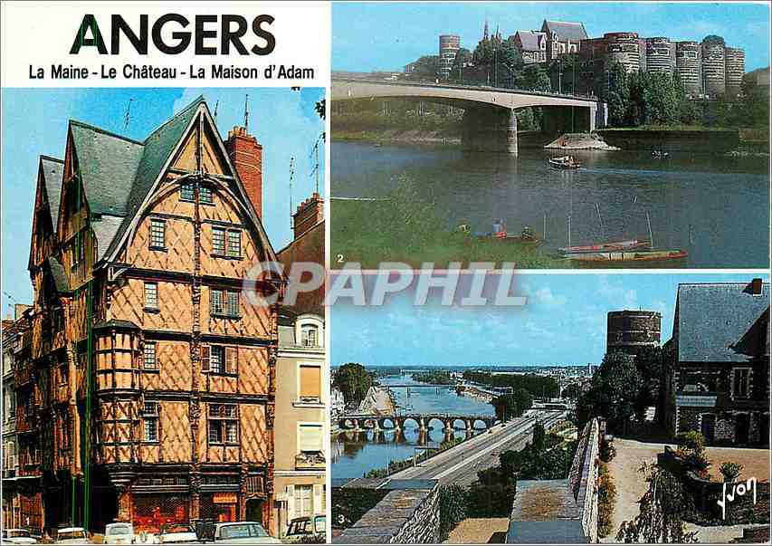 CPM Angers (Maine et Loire) La Maison d'Adam La Maine et le chateau