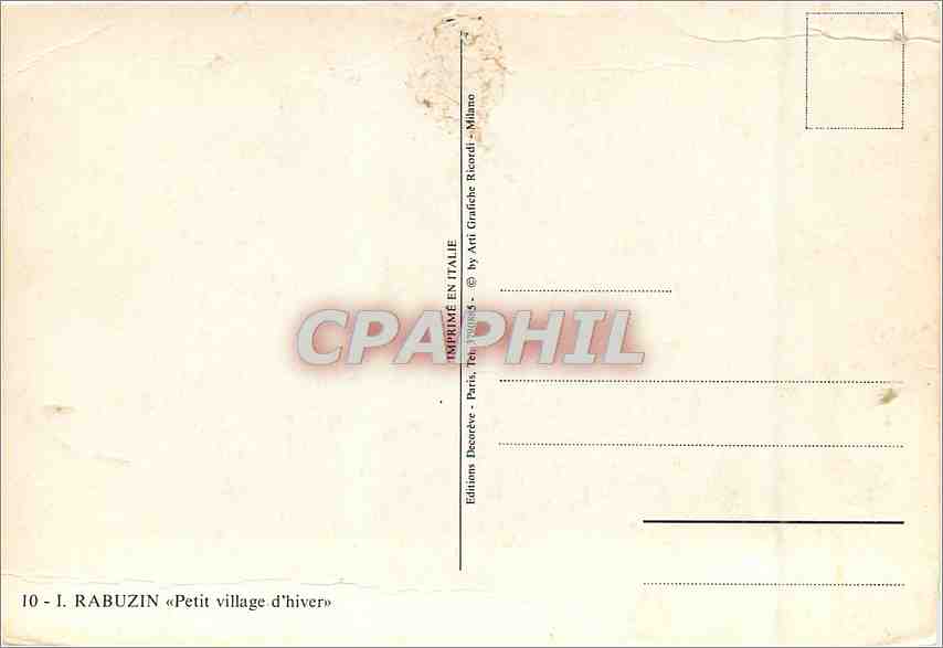 CPM Rabuzin Petit village d'hiver — Verso