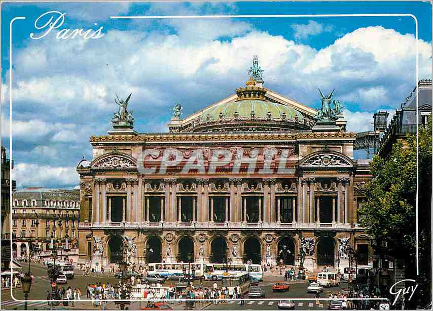 CPM Paris et ses Merveilles la place et le theatre (1862 1875 academie Nationale de Musique) de l'Op