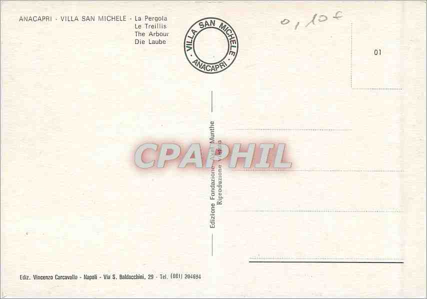 CPM Anacapri Villa San Michel Le Treillis — Rückseite