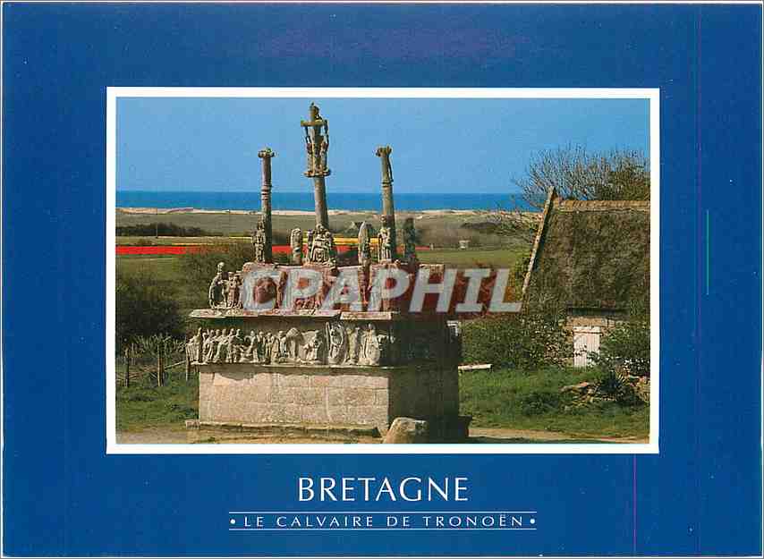 CPM Couleurs de Bretagne Calvaire de Tronoen XVe s le plus ancien des calvaires bretons